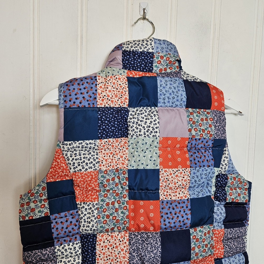 Lands’ End Down Patchwork Puffer Vest M Women’s Q… - image 8